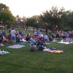 Early crowd at Sims Park Free Movie Friday