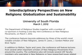 USF Mini-Conference: Interdisciplinary Perspectives on New Religions