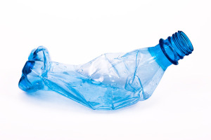 Squashed plastic bottle
