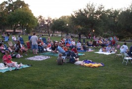 Early crowd at Sims Park Free Movie Friday